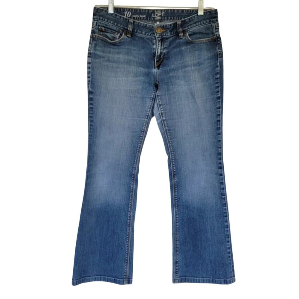 Loft Curvy Bootcut Jeans Womens Size 10 Blue Mid Wash Stretch Classic Fit